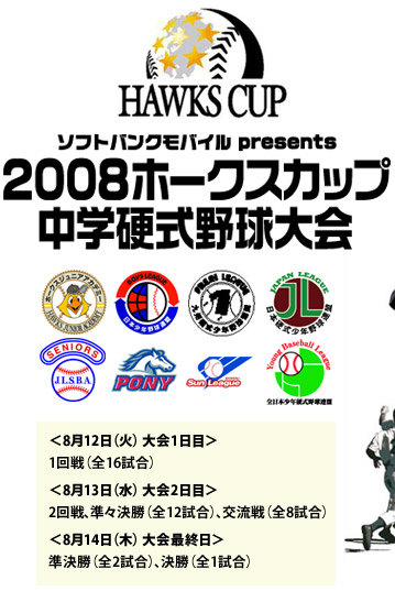 ソフトバンクモバイル presents ２００８ホークスカップ中学硬式野球大会